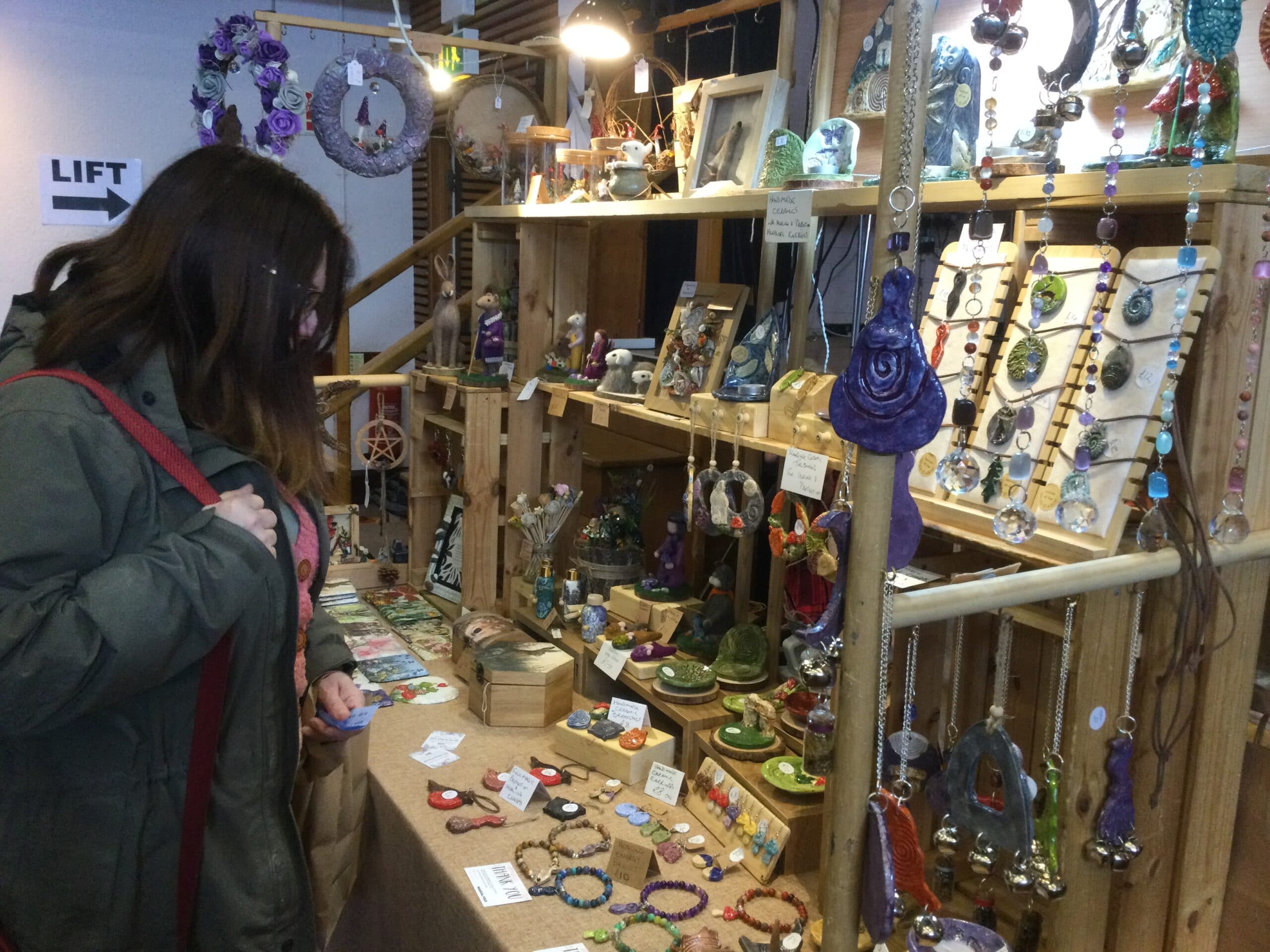 Handmade ceramics and jewellery stall